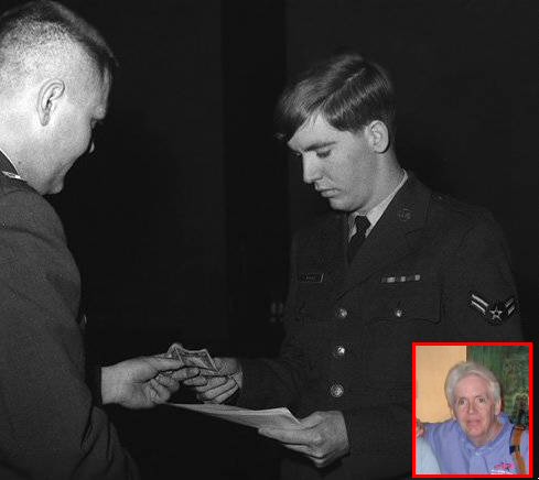 Sembach Captain Kenneth Rasmussen, presenting an award. Sembach, Germany 1968