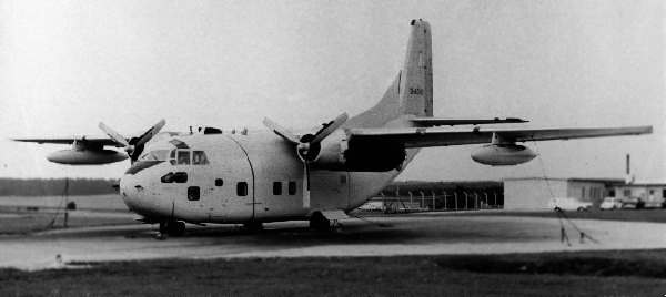 A C123 parked at Sembach near
    the 7th Air Commando Squadron area. Photo by Clifton D. Lewis