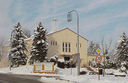A snowy Sembach Base Chapel, Circa 1999