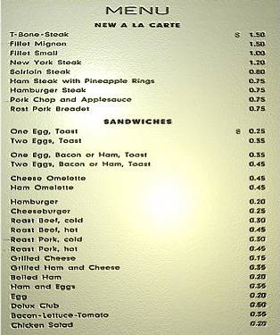 Sembach NCO Open Mess Menu 1954, Sembach AB Germany