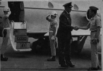 Greeting the USAFE commander, Sembach Air Base, Circa 1968