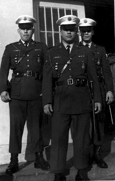 David Stand, Cipriano Medrano, and Fred Mignone at the Security Police Armory