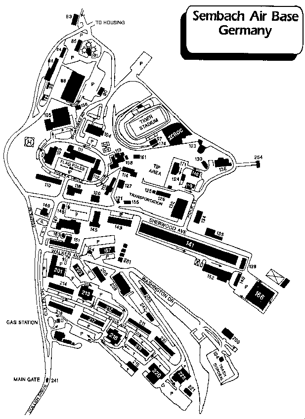 Map of Sembach Air Force Base, Germany