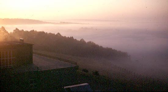 Sunrise over the Sembach  NCO Club. 1962 picture by Travis Ball