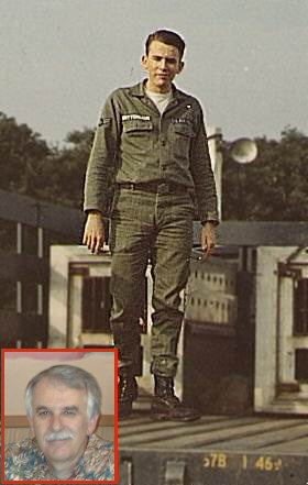 Phil Gotterbarm gets ready to jump off the K9 truck, Sembach circa 1968.