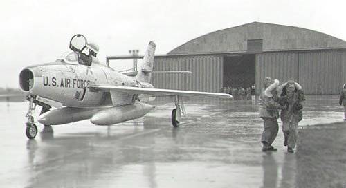An F-84 Thunderstreak, Sembach Air Base Germany.