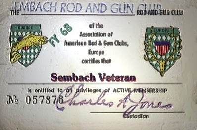 Rod & Gun Club, Membership Card, Sembach Air Base, Circa 1968. 